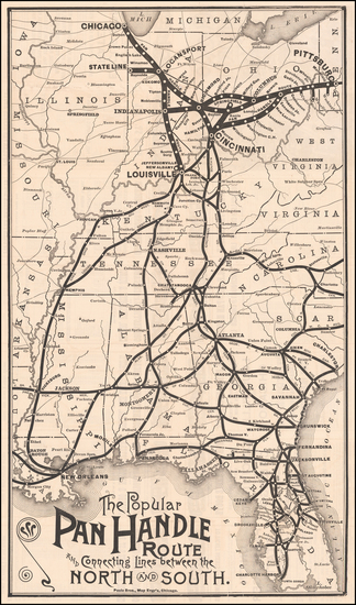 24-Florida, South, Southeast and Midwest Map By Poole Brothers