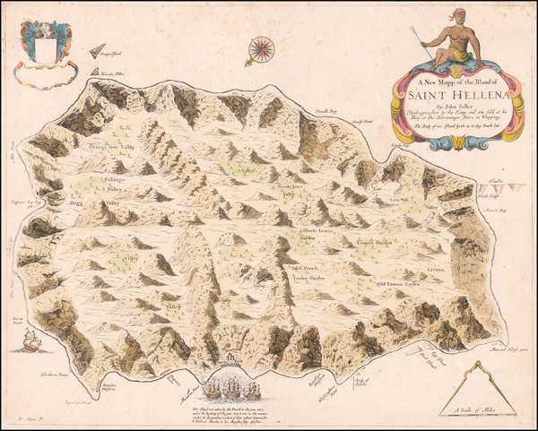 50-Atlantic Ocean and African Islands, including Madagascar Map By John Seller