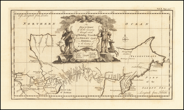 58-Polar Maps and Russia in Asia Map By Emanuel Bowen