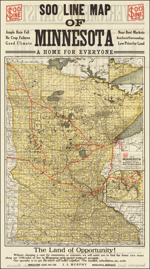 95-Minnesota Map By Poole Brothers