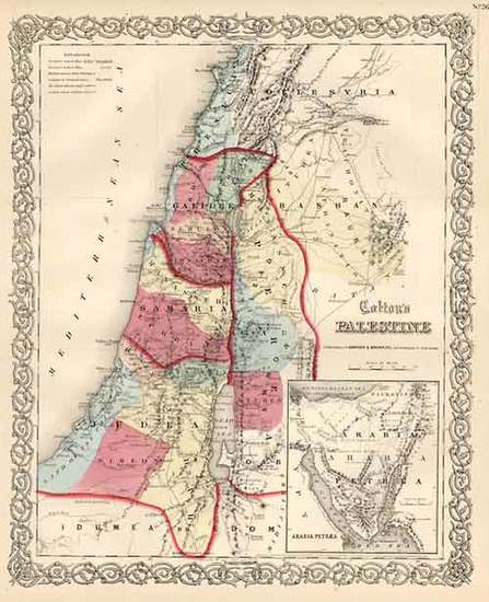 88-Asia and Holy Land Map By Joseph Hutchins Colton