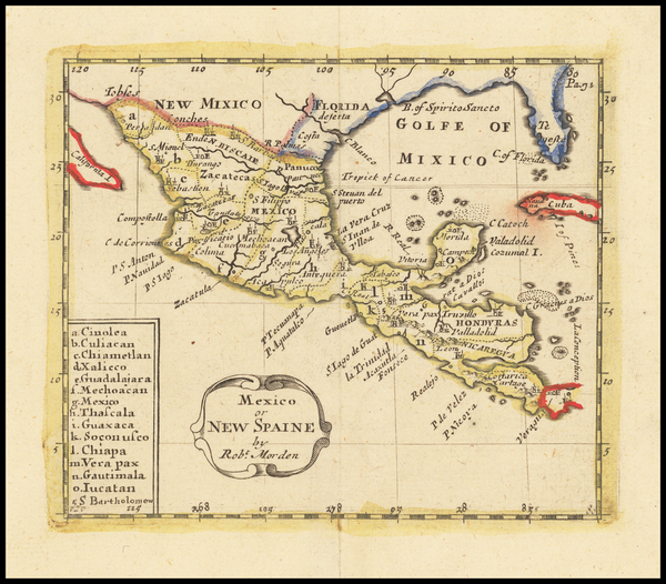 70-Texas, Southwest, Mexico and Central America Map By Robert Morden