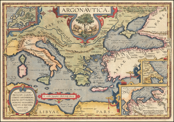 8-Turkey, Mediterranean, Turkey & Asia Minor and Greece Map By Abraham Ortelius