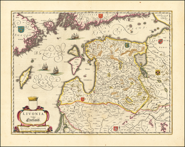 34-Baltic Countries Map By Willem Janszoon Blaeu