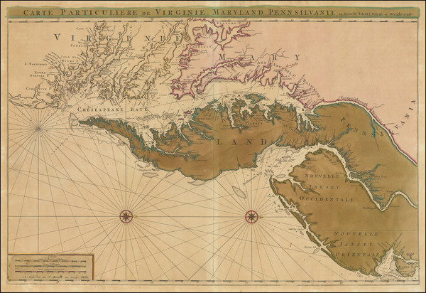 71-Mid-Atlantic, Maryland, Delaware, Southeast and Virginia Map By Pierre Mortier