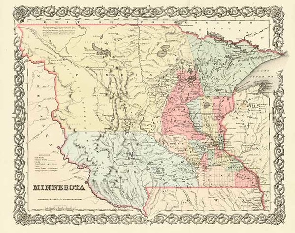 82-Midwest and Plains Map By Joseph Hutchins Colton