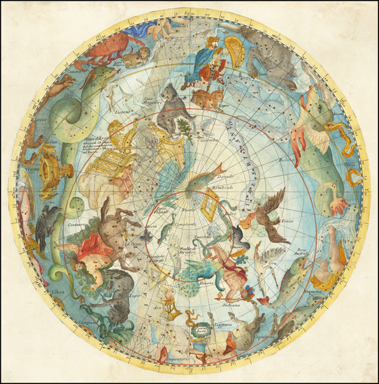 60-Celestial Maps Map By Vincenzo Maria Coronelli