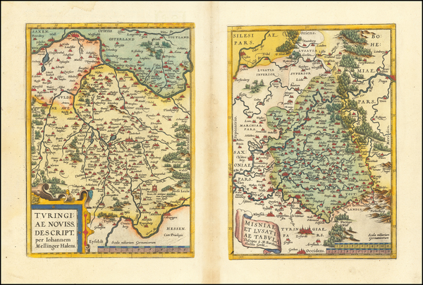 92-Czech Republic & Slovakia and Norddeutschland Map By Abraham Ortelius