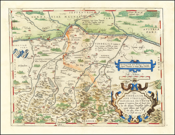 84-Süddeutschland Map By Abraham Ortelius