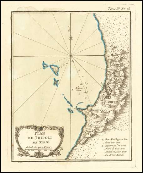 14-Middle East and Holy Land Map By Jacques Nicolas Bellin