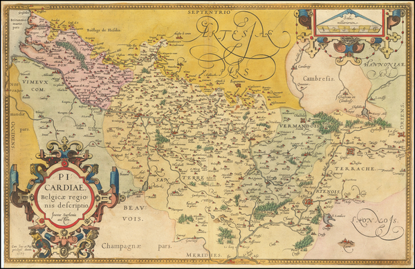 70-Nord et Nord-Est Map By Abraham Ortelius