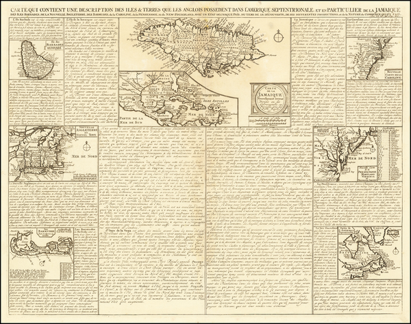94-New England, Mid-Atlantic, Southeast and Caribbean Map By Henri Chatelain