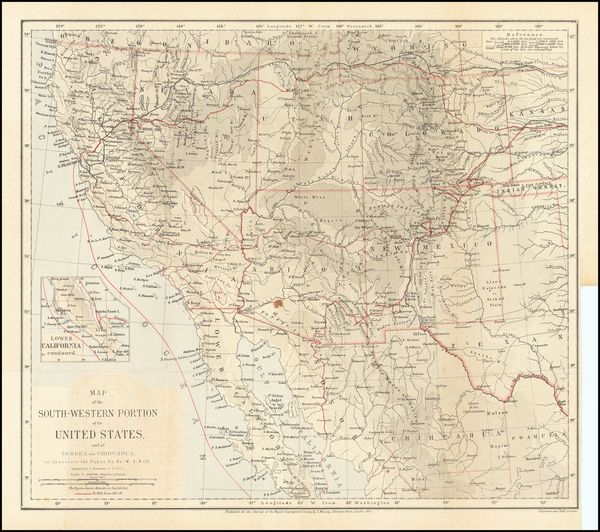 2-Plains, Southwest, Rocky Mountains, Mexico, Baja California and California Map By Royal Geograp