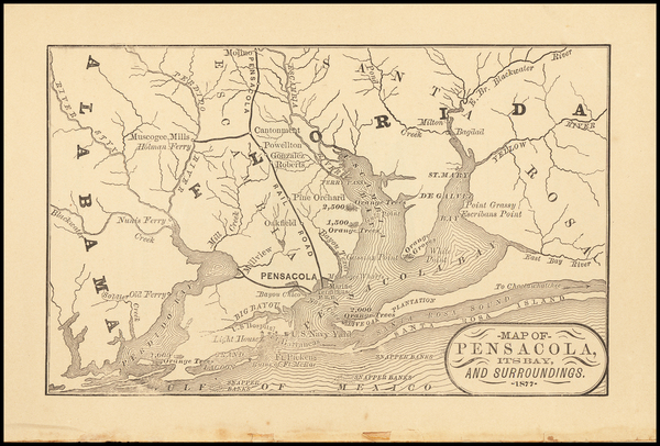 33-Florida Map By Pensacola Railroad Company