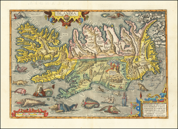 97-Iceland Map By Abraham Ortelius