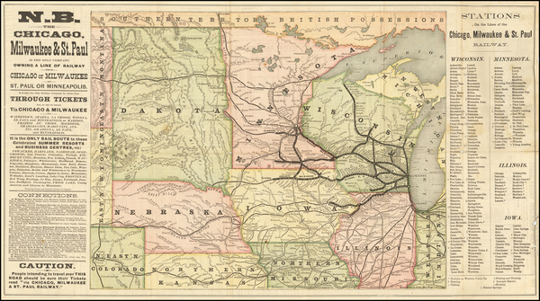 73-Illinois, Minnesota, Wisconsin, Iowa, Nebraska, North Dakota and South Dakota Map By Rand McNal