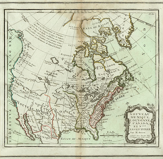 21-United States, Southwest and North America Map By Louis Brion de la Tour