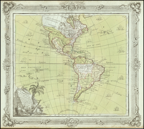 63-America Map By Louis Brion de la Tour