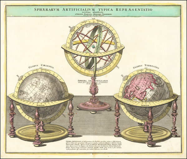 80-World and Celestial Maps Map By Johann Baptist Homann