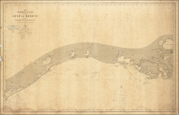 64-Louisiana and Texas Map By U.S. Hydrographical Office