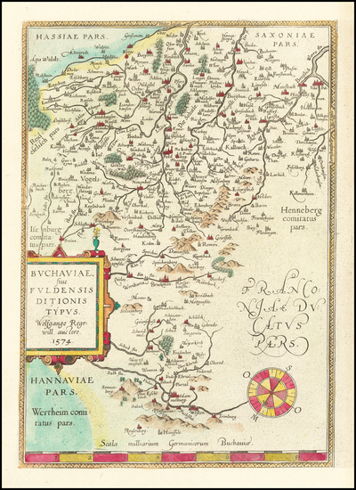 70-Süddeutschland Map By Abraham Ortelius