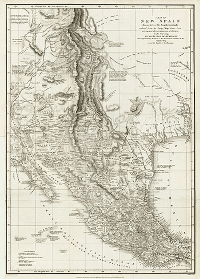 83-Texas, Southwest, Rocky Mountains and Mexico Map By Alexander Von Humboldt