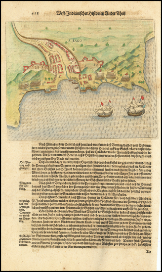 96-Atlantic Ocean and African Islands, including Madagascar Map By Theodor De Bry / Matthaus Meria