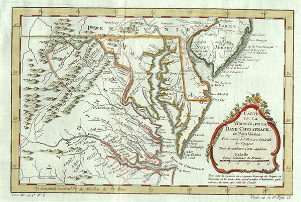 54-Mid-Atlantic, South and Southeast Map By Jacques Nicolas Bellin