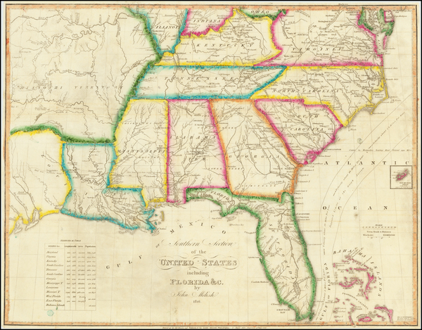 82-United States and Rare Books Map By John Melish