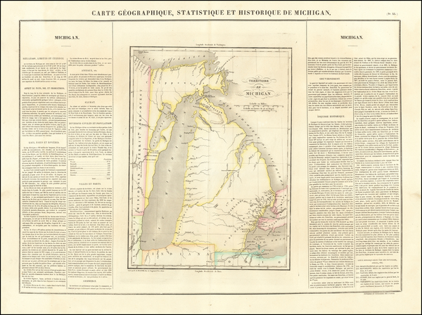 36-Michigan Map By Jean Alexandre Buchon