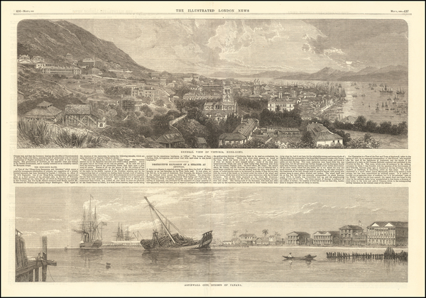 88-China and Hong Kong Map By Illustrated London News