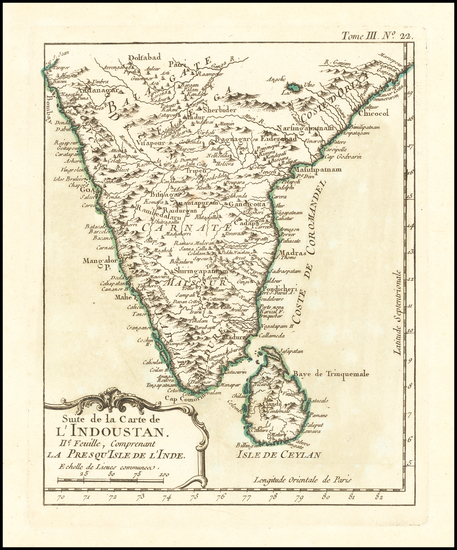 Suite De La Carte De L Indoustan Iie Feuille Comprenant La Presqu Isle De L Inde Barry Lawrence Ruderman Antique Maps Inc