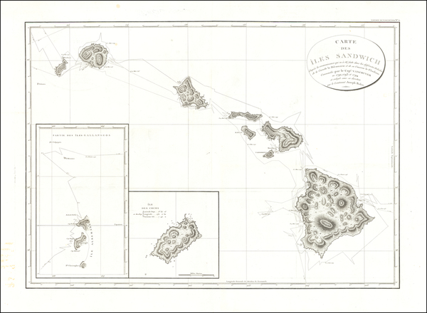 50-Hawaii and Hawaii Map By George Vancouver