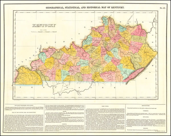 91-Kentucky Map By Henry Charles Carey  &  Isaac Lea