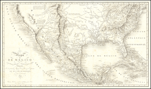 81-Texas, Plains, Southwest, Rocky Mountains, Mexico and California Map By Alexander Von Humboldt