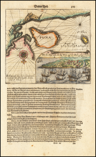 80-Peru & Ecuador Map By Theodor De Bry / Matthaus Merian