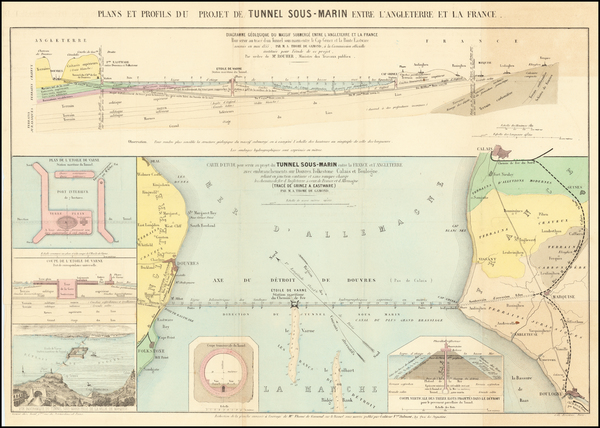 69-British Isles, England and France Map By Aime Thomé de Gamond