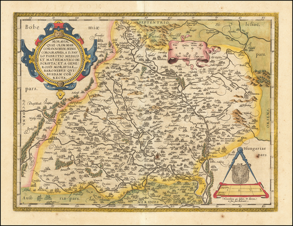 15-Poland and Czech Republic & Slovakia Map By Abraham Ortelius