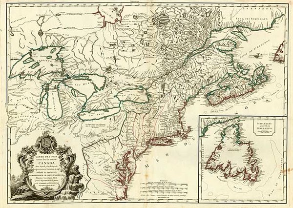 35-Mid-Atlantic, Midwest and Canada Map By Gilles Robert de Vaugondy