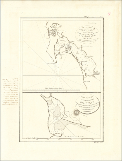 59-Mexico and San Diego Map By Jean Francois Galaup de La Perouse