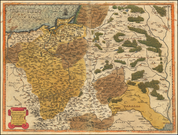 43-Poland Map By Abraham Ortelius