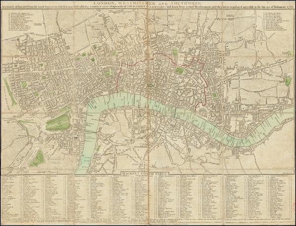 75-London Map By John Cary  &  John Wallis