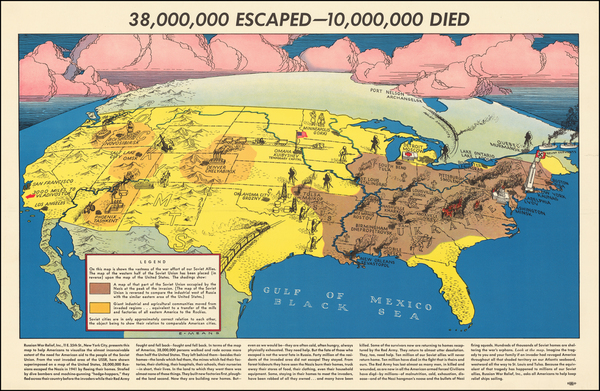 90-United States and Pictorial Maps Map By Russian War Relief Inc.