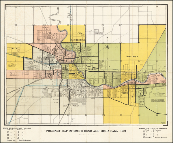 36-Indiana Map By Russell A. Mott