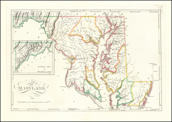 61-Maryland Map By Mathew Carey