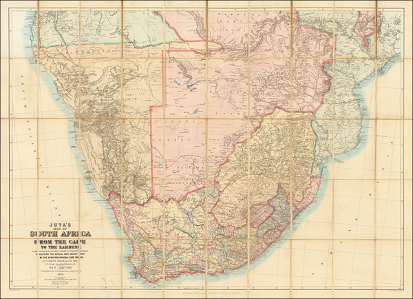 64-South Africa Map By Edward Stanford / J.C. Juta