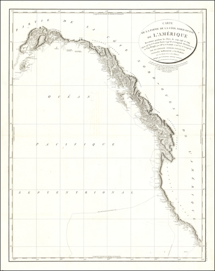 55-Pacific Northwest, Alaska, California and Canada Map By George Vancouver