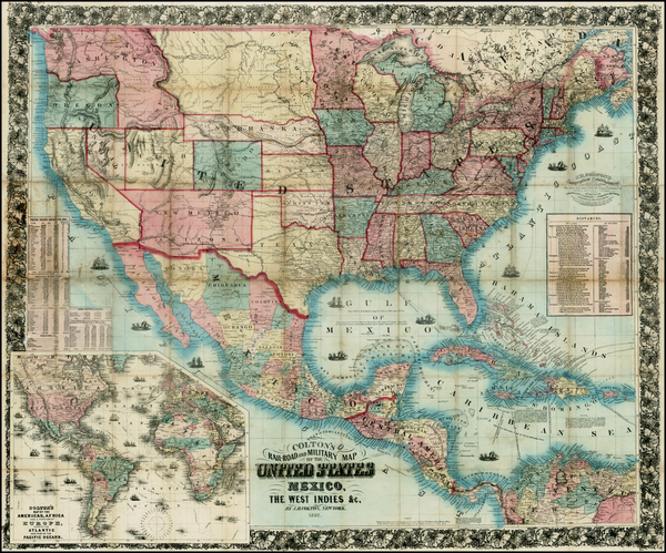 53-United States Map By Joseph Hutchins Colton
