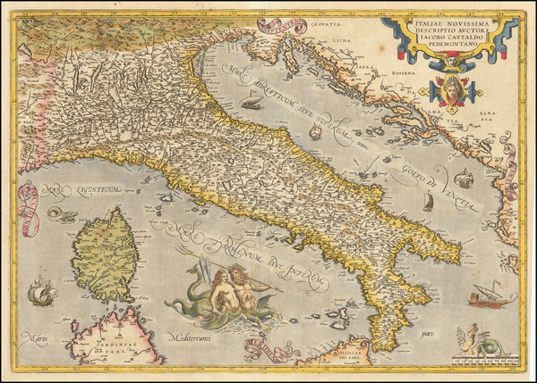91-Italy Map By Abraham Ortelius