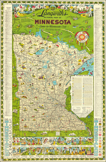 88-Minnesota and Pictorial Maps Map By A. L. Langwith